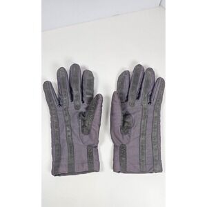 Vintage Isotoner Women's Winter Gloves Gray Leather Grip Insulated Medium
